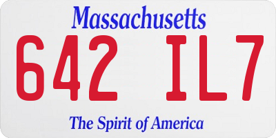 MA license plate 642IL7