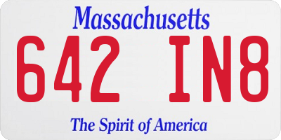 MA license plate 642IN8