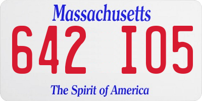 MA license plate 642IO5