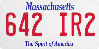 MA license plate 642IR2