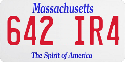 MA license plate 642IR4