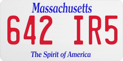 MA license plate 642IR5