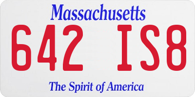MA license plate 642IS8