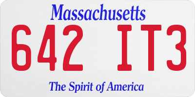 MA license plate 642IT3