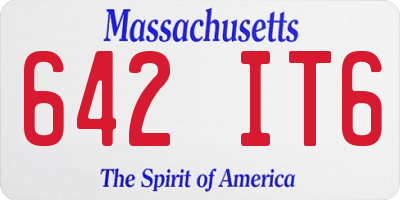 MA license plate 642IT6