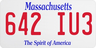 MA license plate 642IU3