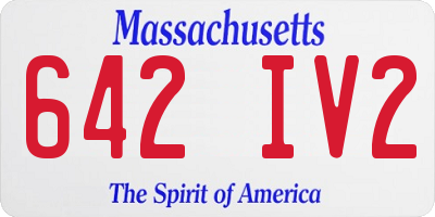 MA license plate 642IV2