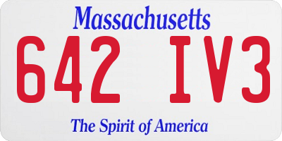 MA license plate 642IV3