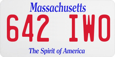 MA license plate 642IW0