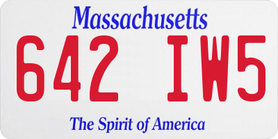 MA license plate 642IW5