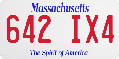MA license plate 642IX4