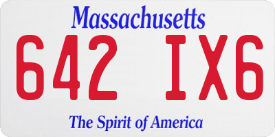 MA license plate 642IX6