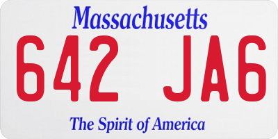 MA license plate 642JA6