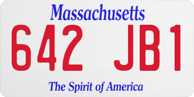 MA license plate 642JB1