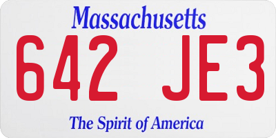 MA license plate 642JE3
