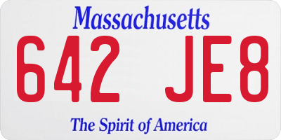 MA license plate 642JE8