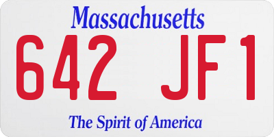 MA license plate 642JF1