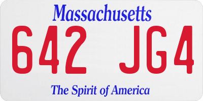 MA license plate 642JG4