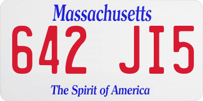 MA license plate 642JI5