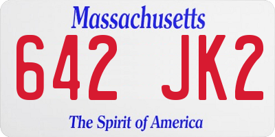 MA license plate 642JK2