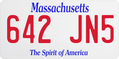 MA license plate 642JN5