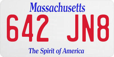 MA license plate 642JN8