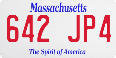 MA license plate 642JP4