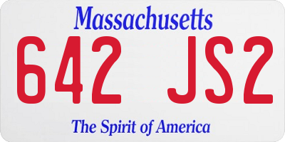 MA license plate 642JS2