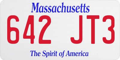 MA license plate 642JT3