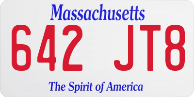 MA license plate 642JT8