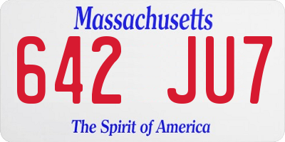 MA license plate 642JU7
