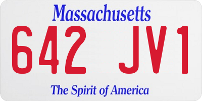 MA license plate 642JV1