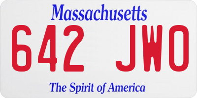 MA license plate 642JW0