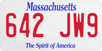 MA license plate 642JW9