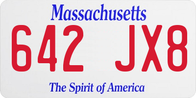 MA license plate 642JX8