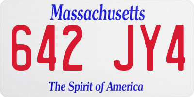 MA license plate 642JY4