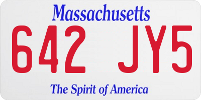 MA license plate 642JY5