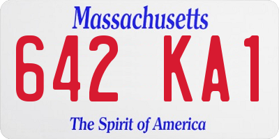 MA license plate 642KA1