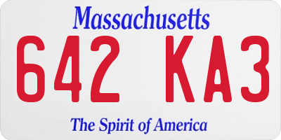 MA license plate 642KA3