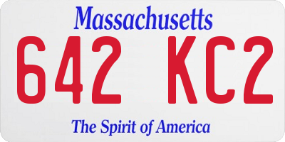 MA license plate 642KC2