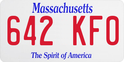 MA license plate 642KF0