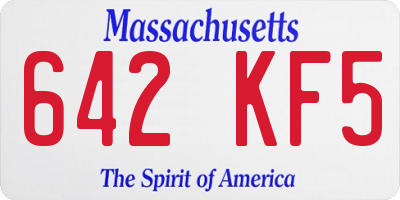 MA license plate 642KF5