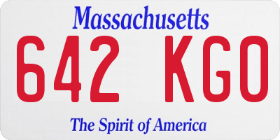 MA license plate 642KG0