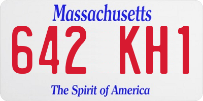 MA license plate 642KH1
