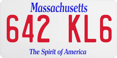 MA license plate 642KL6