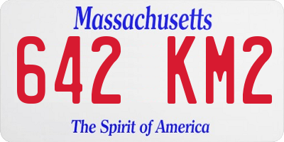 MA license plate 642KM2