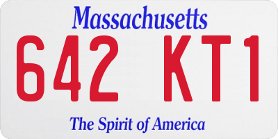 MA license plate 642KT1