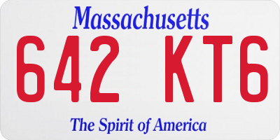 MA license plate 642KT6