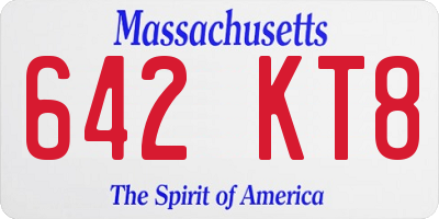 MA license plate 642KT8