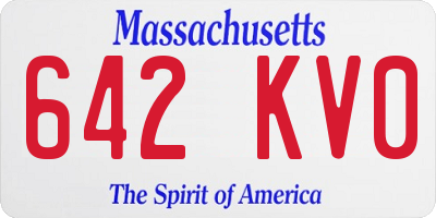 MA license plate 642KV0